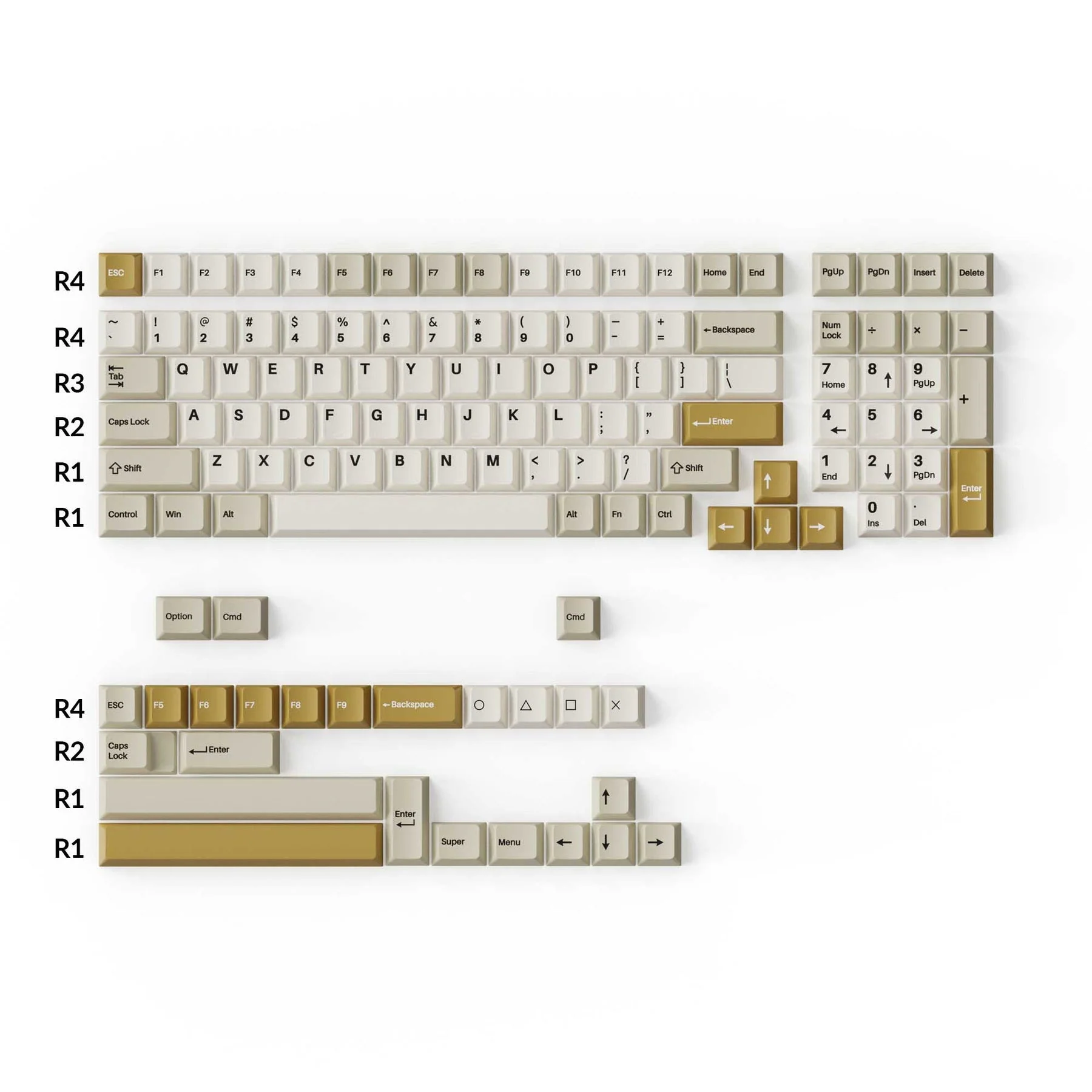 Cherry Profile Double-Shot PBT Full Set Keycaps - Camel - Image 2