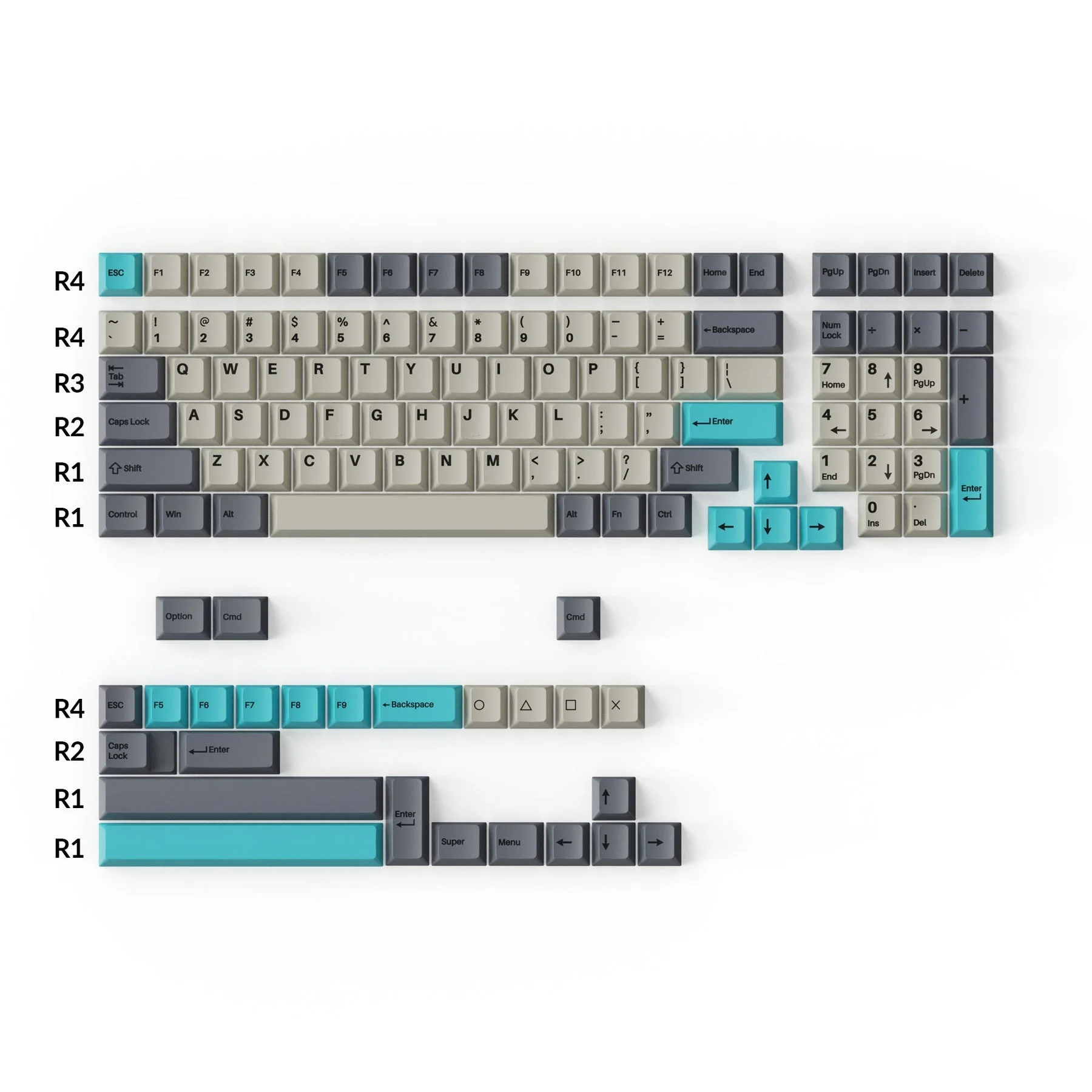 Cherry Profile Double-Shot PBT Full Set Keycaps - Dolch Blue - Image 2