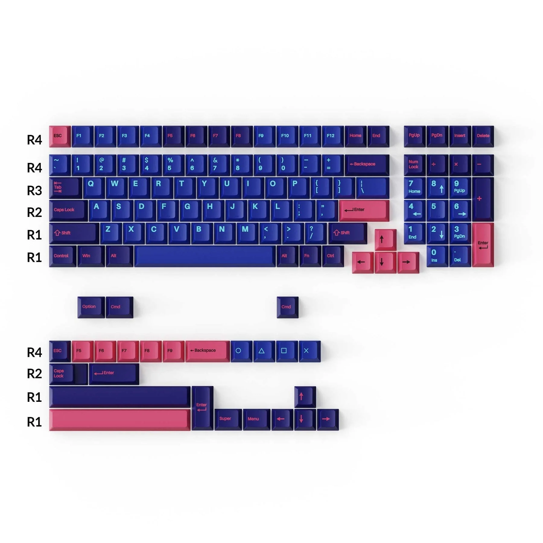 Cherry Profile Double-Shot PBT Full Set Keycaps - Player - Image 2