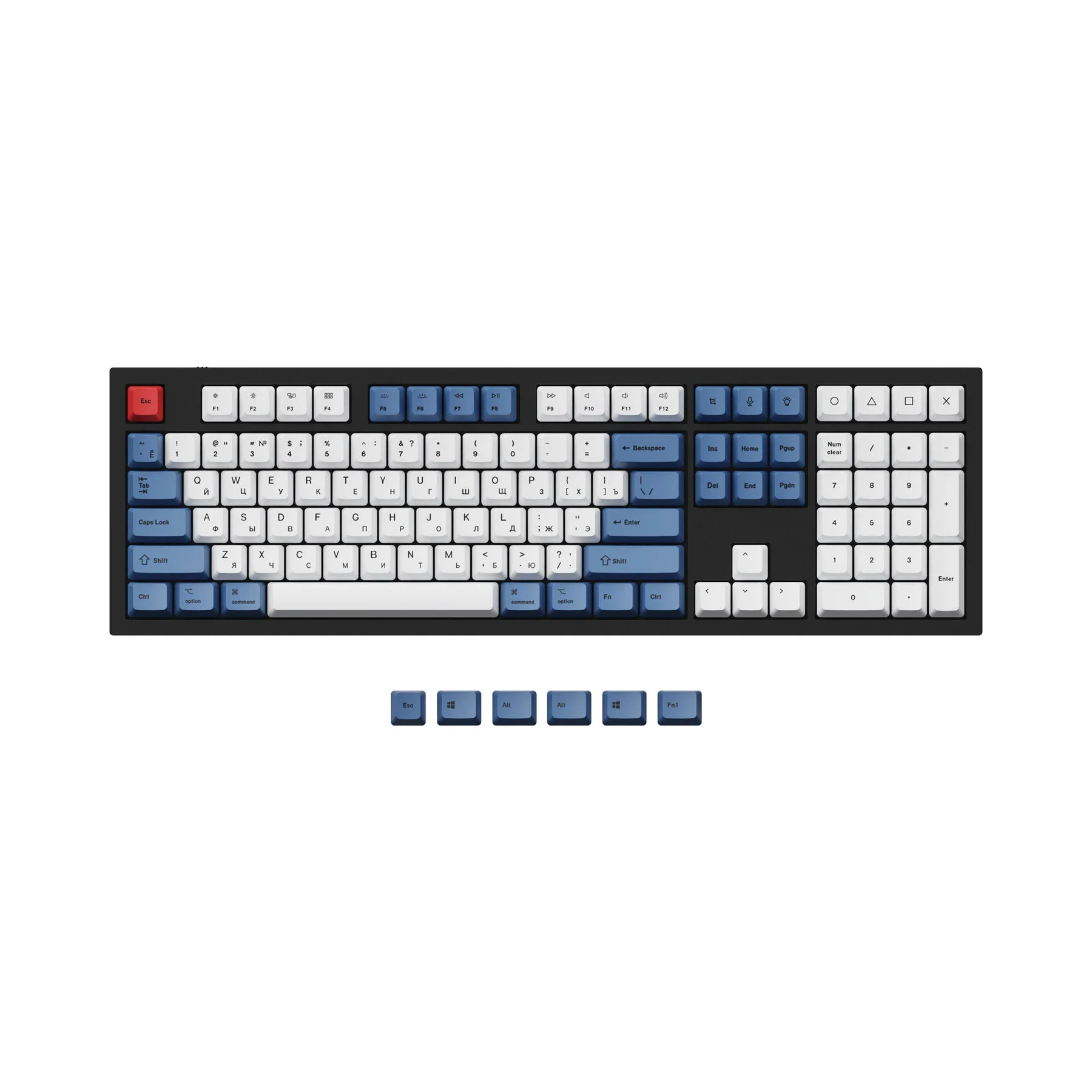 ISO & ANSI Q3 & Q4 & Q6 & K8 OEM Dye-Sub PBT Keycap Set - Blue - Image 10