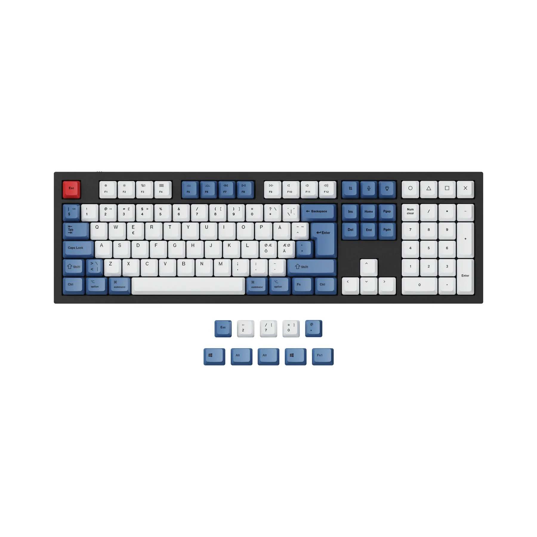 ISO & ANSI Q3 & Q4 & Q6 & K8 OEM Dye-Sub PBT Keycap Set - Blue - Image 3