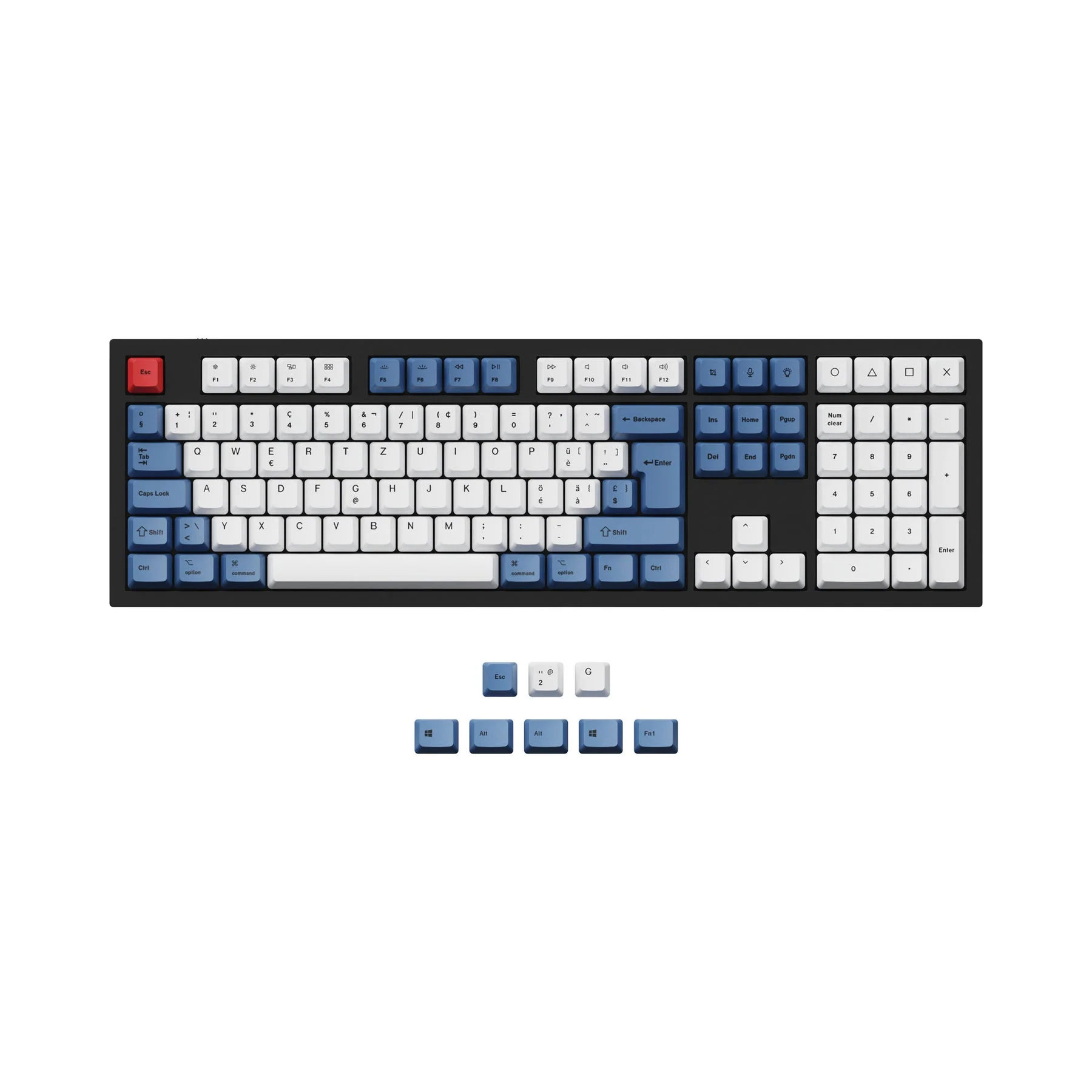 ISO & ANSI Q3 & Q4 & Q6 & K8 OEM Dye-Sub PBT Keycap Set - Blue - Image 5
