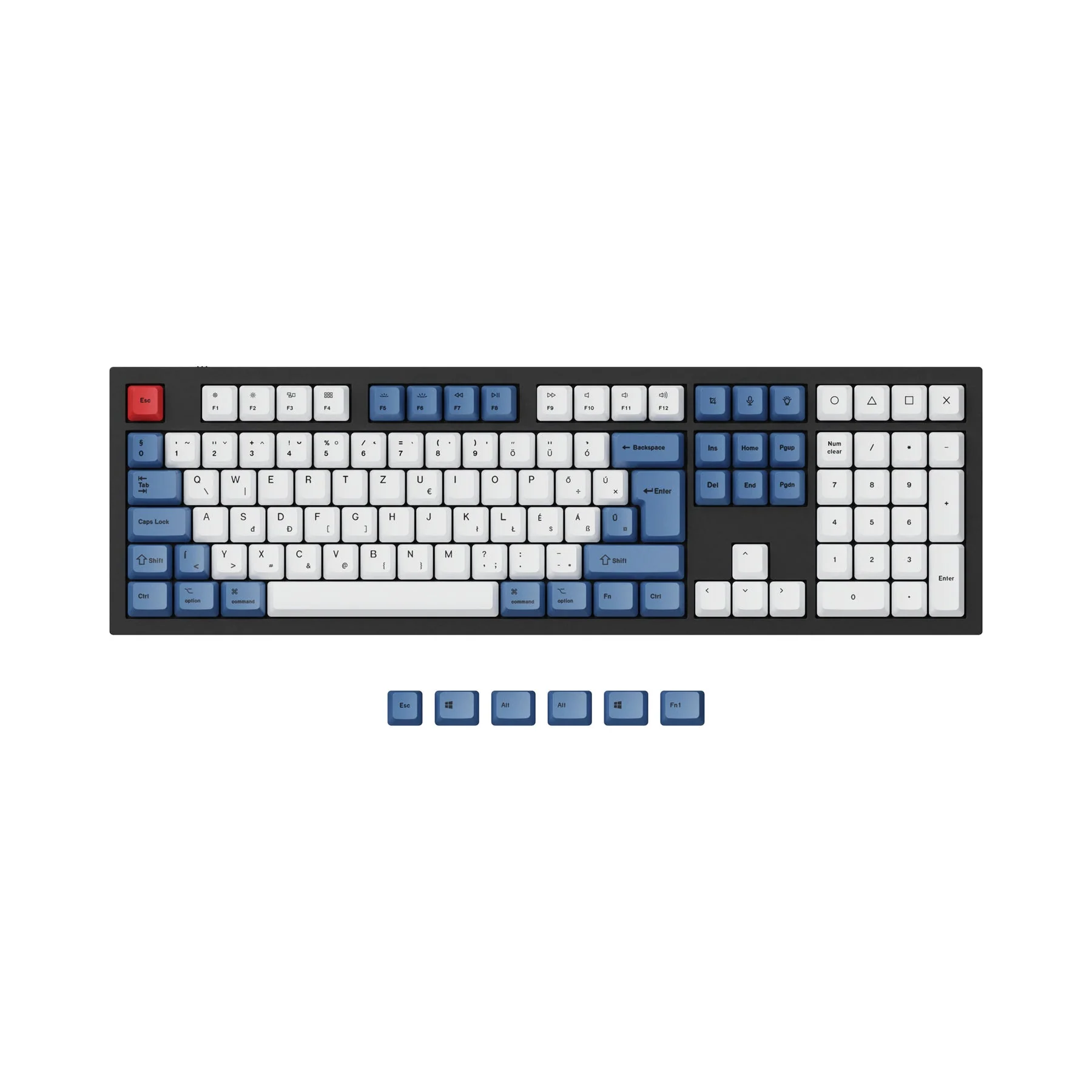 ISO & ANSI Q3 & Q4 & Q6 & K8 OEM Dye-Sub PBT Keycap Set - Blue - Image 9