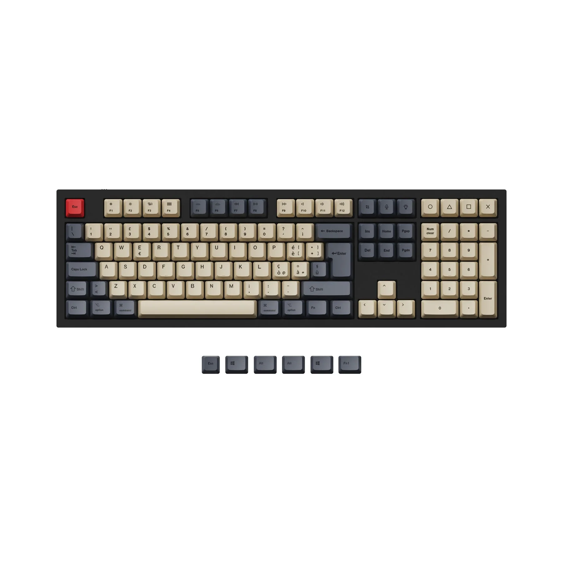 ISO & ANSI Q3 & Q4 & Q6 & K8 OEM Dye-Sub PBT Keycap Set - Carbon - Image 8