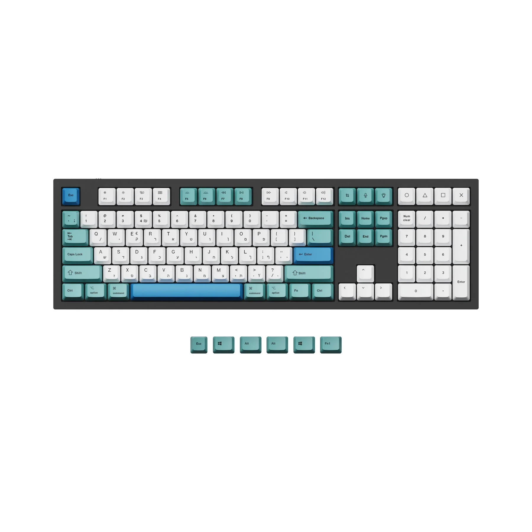 ISO & ANSI Q3 & Q4 & Q6 & K8 OEM Dye-Sub PBT Keycap Set - Iceberg - Image 12