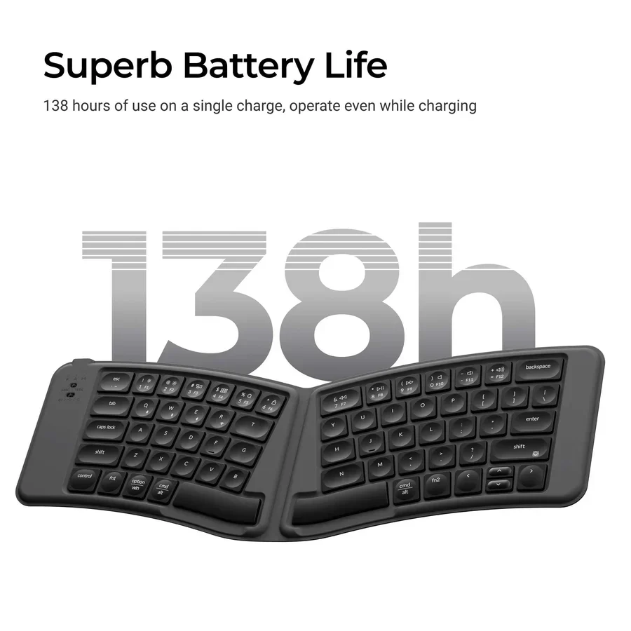 Keychron B11 Pro Ultra-Slim Wireless Foldable Keyboard(ANSI US Layout) - Image 3
