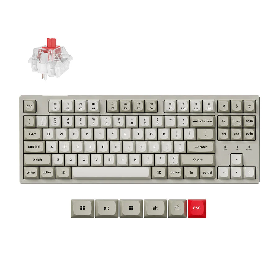 Keychron C1 Pro 8K QMK Wired Custom Mechanical Keyboard (US ANSI Layout)