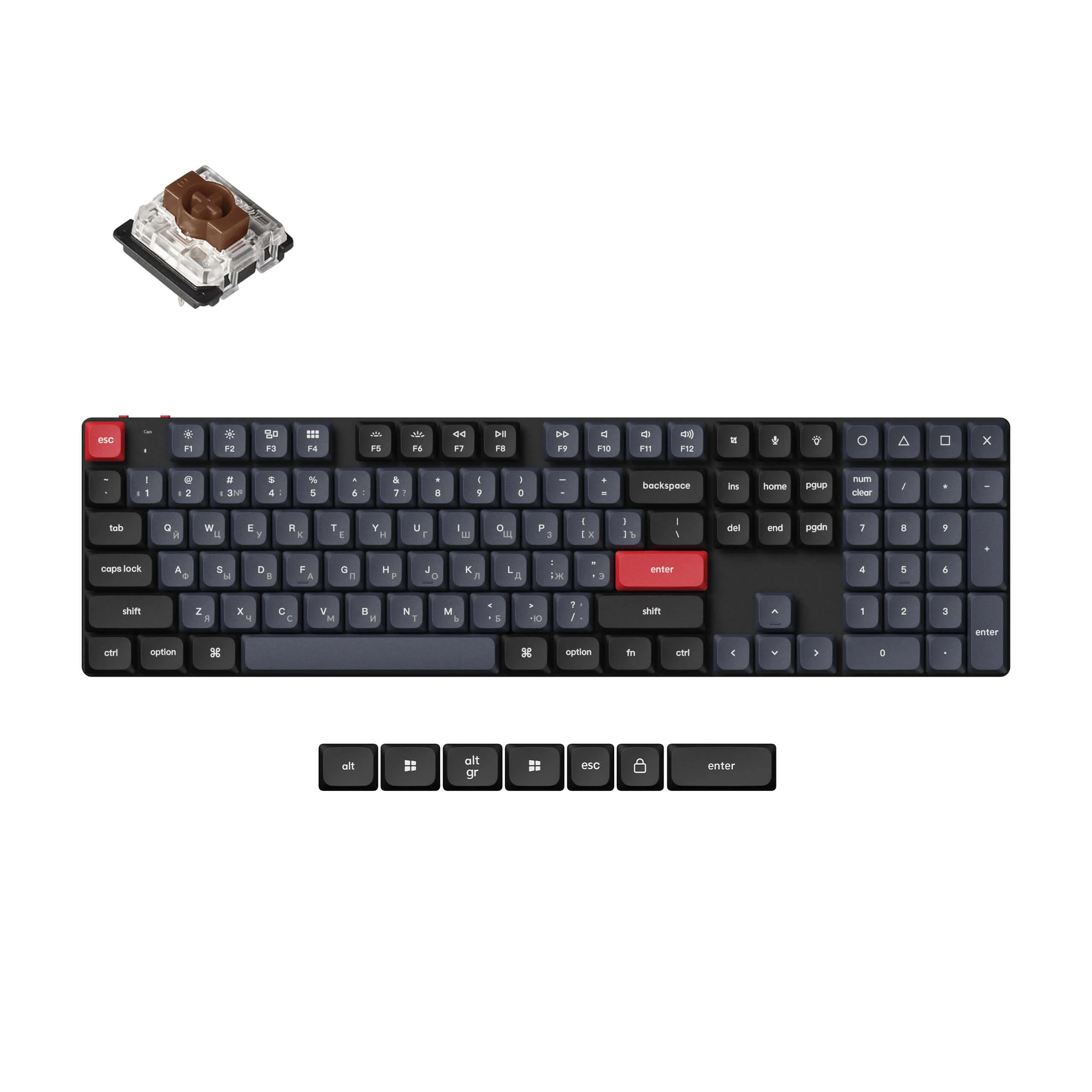 Keychron K5 Pro QMK/VIA Wireless Custom Mechanical Keyboard (Russian RU Layout) - Image 2