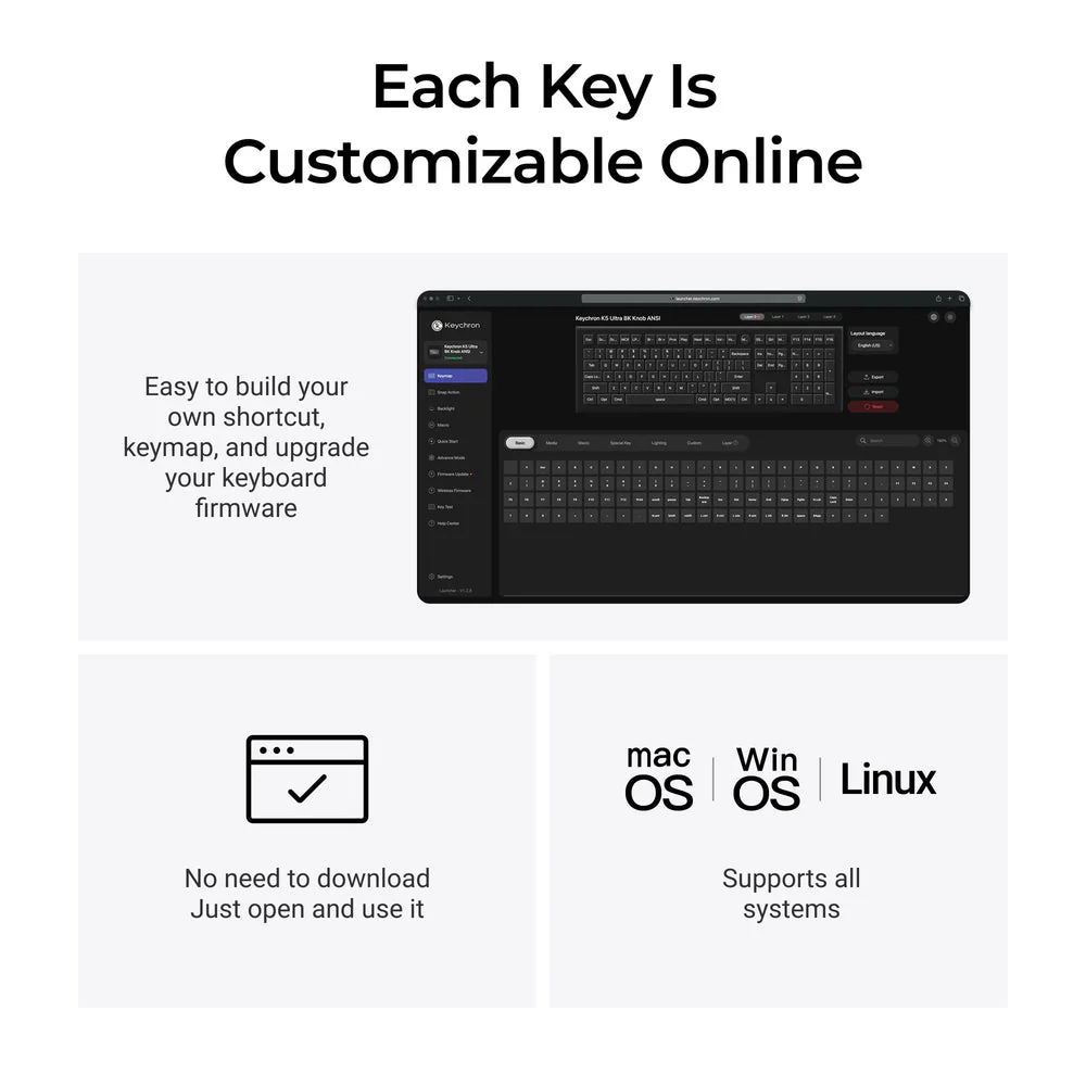 Keychron K5 Ultra 8K Wireless Custom Mechanical Keyboard (US ANSI Layout) - Image 8