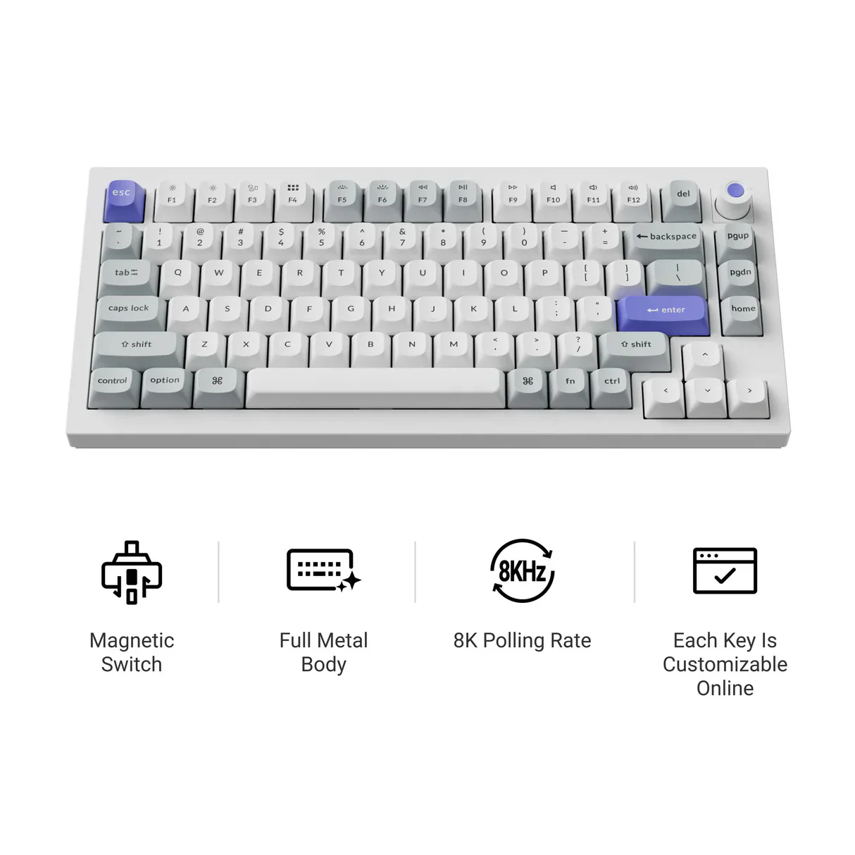 Keychron Q1 HE 8K Magnetic Switch Keyboard(US ANSI layout Only Wired Keyboard)