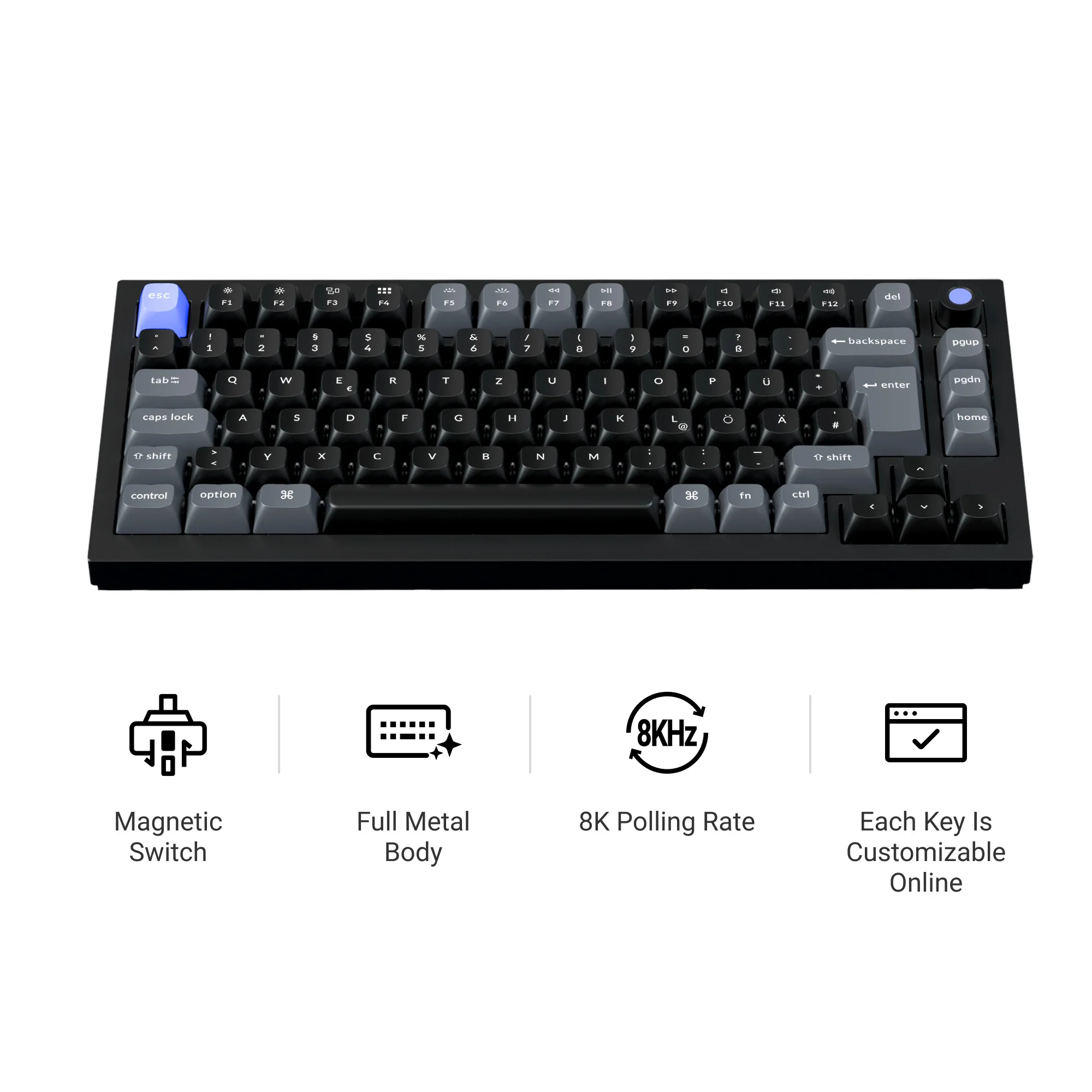 Keychron Q1 HE 8K Magnetic Switch Keyboard (ISO layout Only Wired Keyboard)