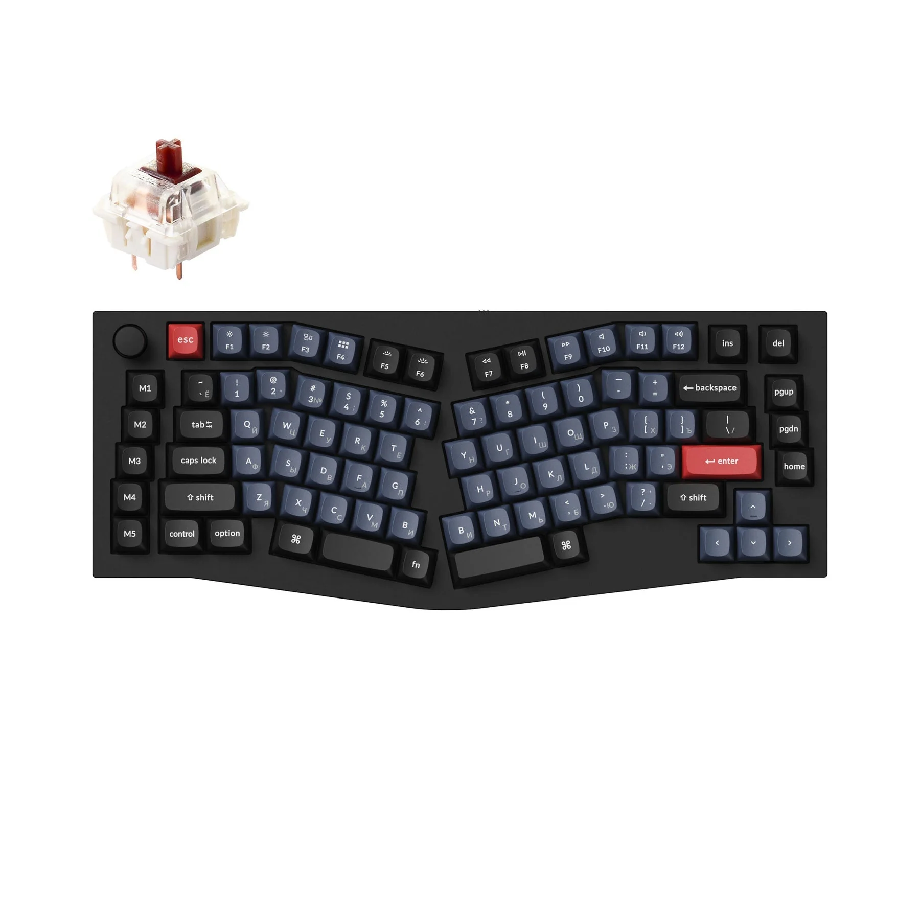 Keychron Q10 (Alice Layout) QMK Custom Mechanical Keyboard (Russian RU Layout) - Image 2