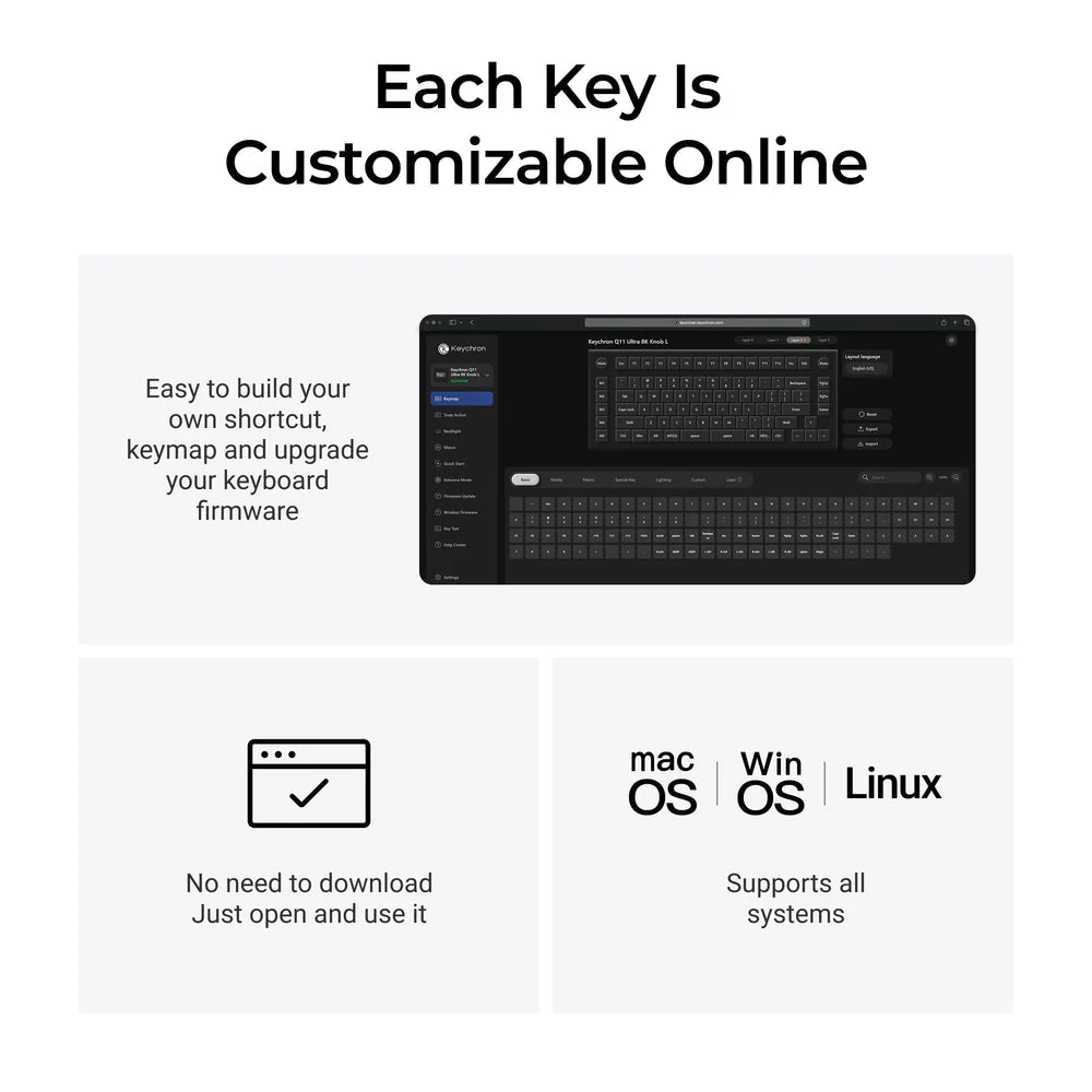 Keychron Q11 Ultra 8K Wireless Custom Mechanical Keyboard (US ANSI Layout) - Image 6