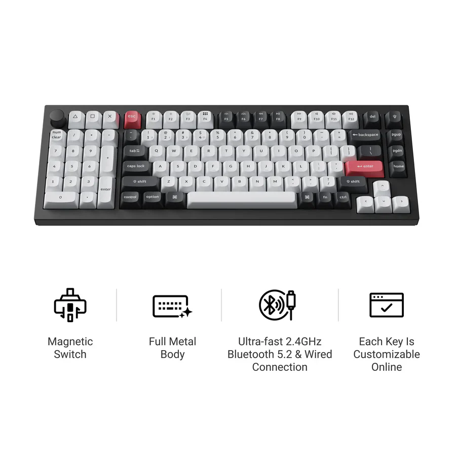 Keychron Q12 HE QMK Wireless Custom Keyboard (US ANSI Layout)