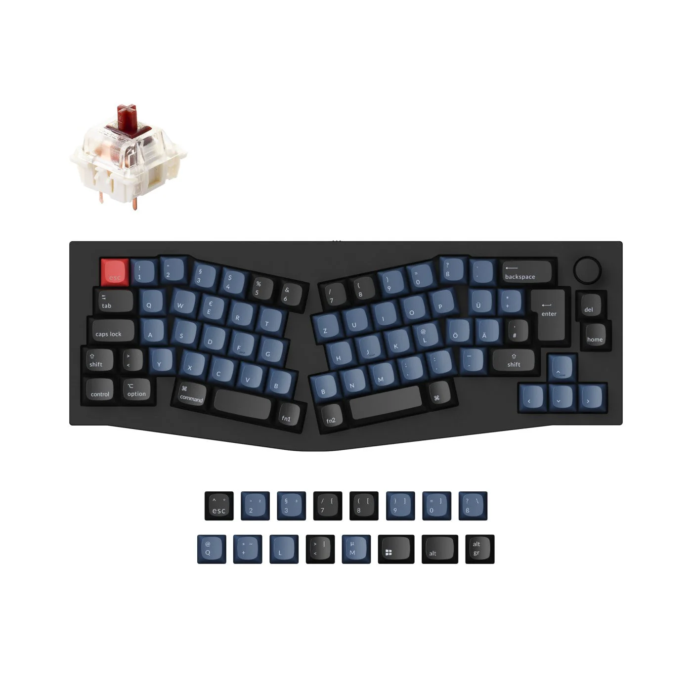 Keychron Q8 (Alice Layout) QMK Custom Mechanical Keyboard ISO Layout Collection - Image 2