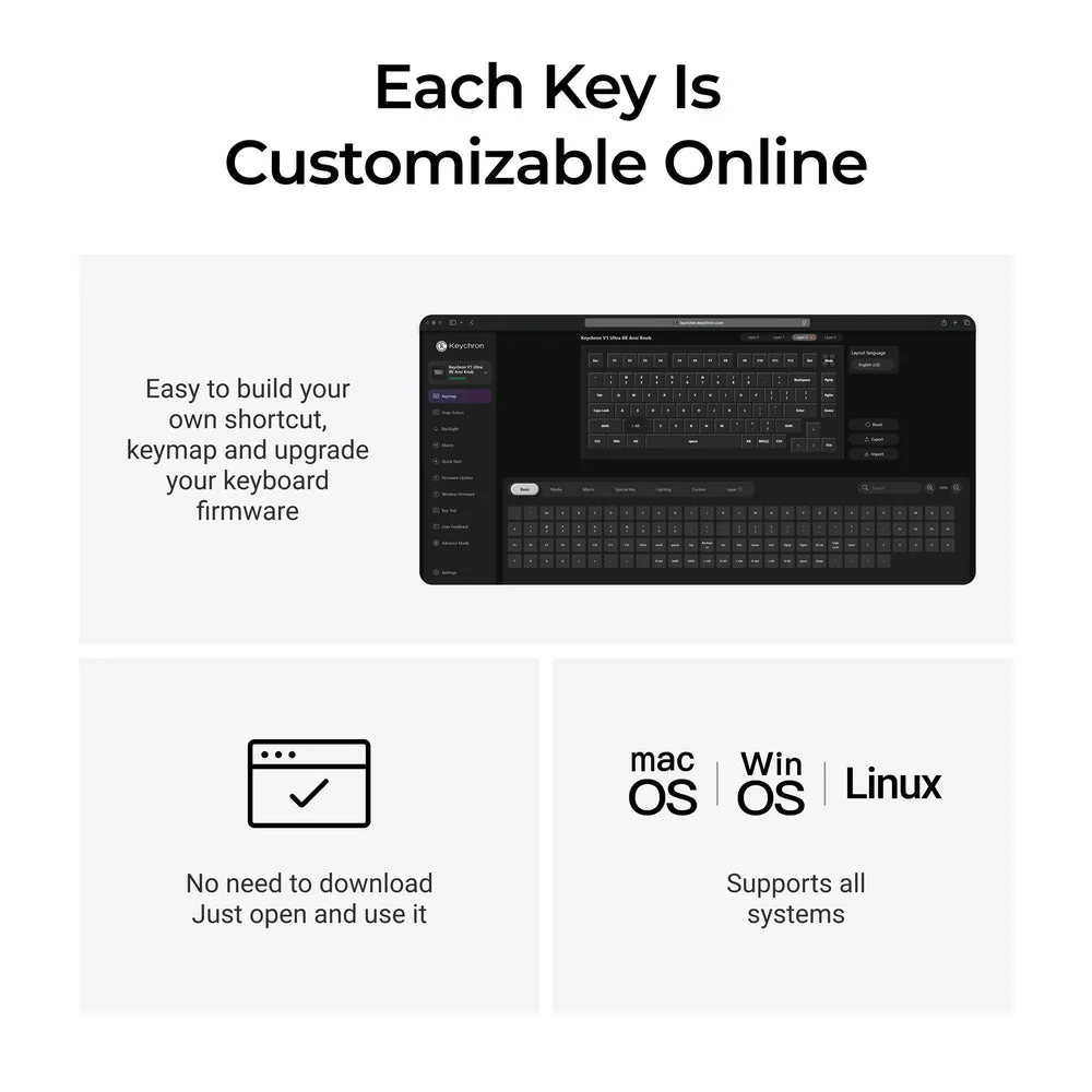 Keychron V1 Ultra 8K Wireless Custom Mechanical Keyboard ISO Layout Collection - Image 3