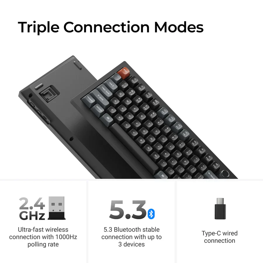 Keychron V3 Ultra 8K Wireless Custom Mechanical Keyboard(US ANSI Layout) - Image 9