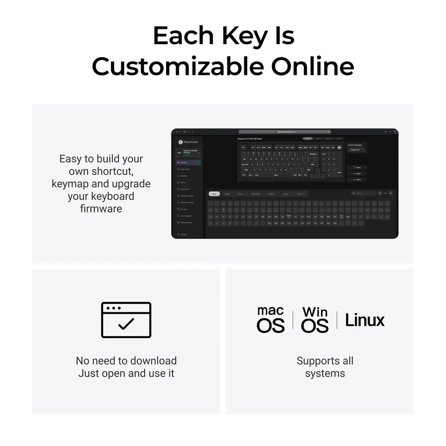 Keychron V5 Ultra 8K Wireless Custom Mechanical Keyboard(US ANSI Layout) - Image 8