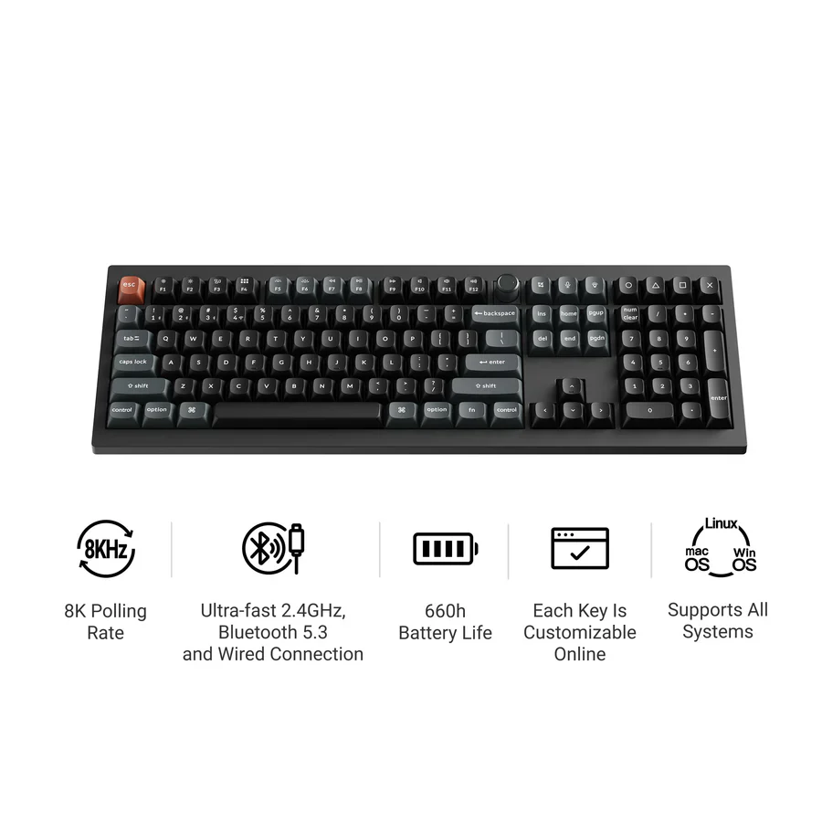 Keychron V6 Ultra 8K Wireless Custom Mechanical Keyboard(US ANSI Layout) - Image 4